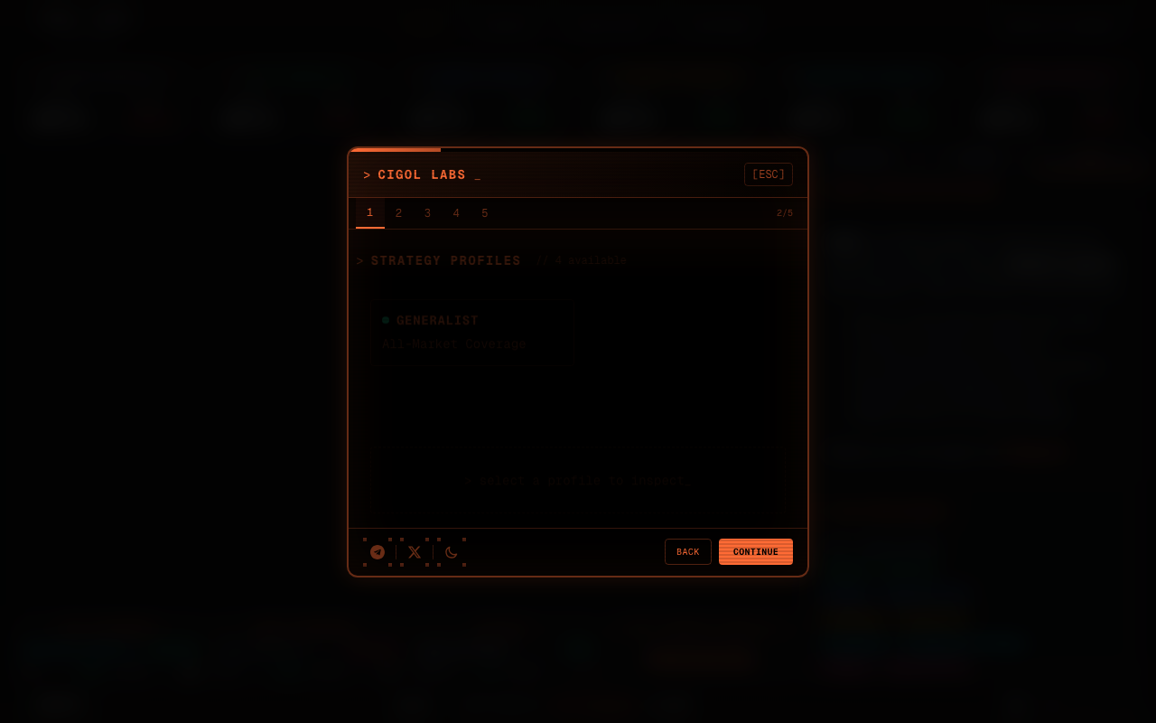 cigoL homepage screenshot — Polymarket AI Agent