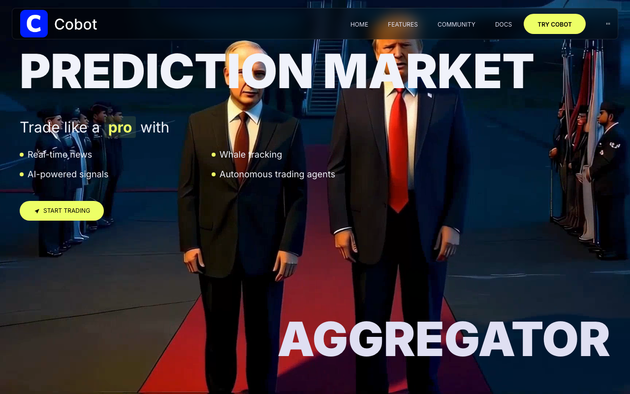 Cobot homepage screenshot — Polymarket Aggregator
