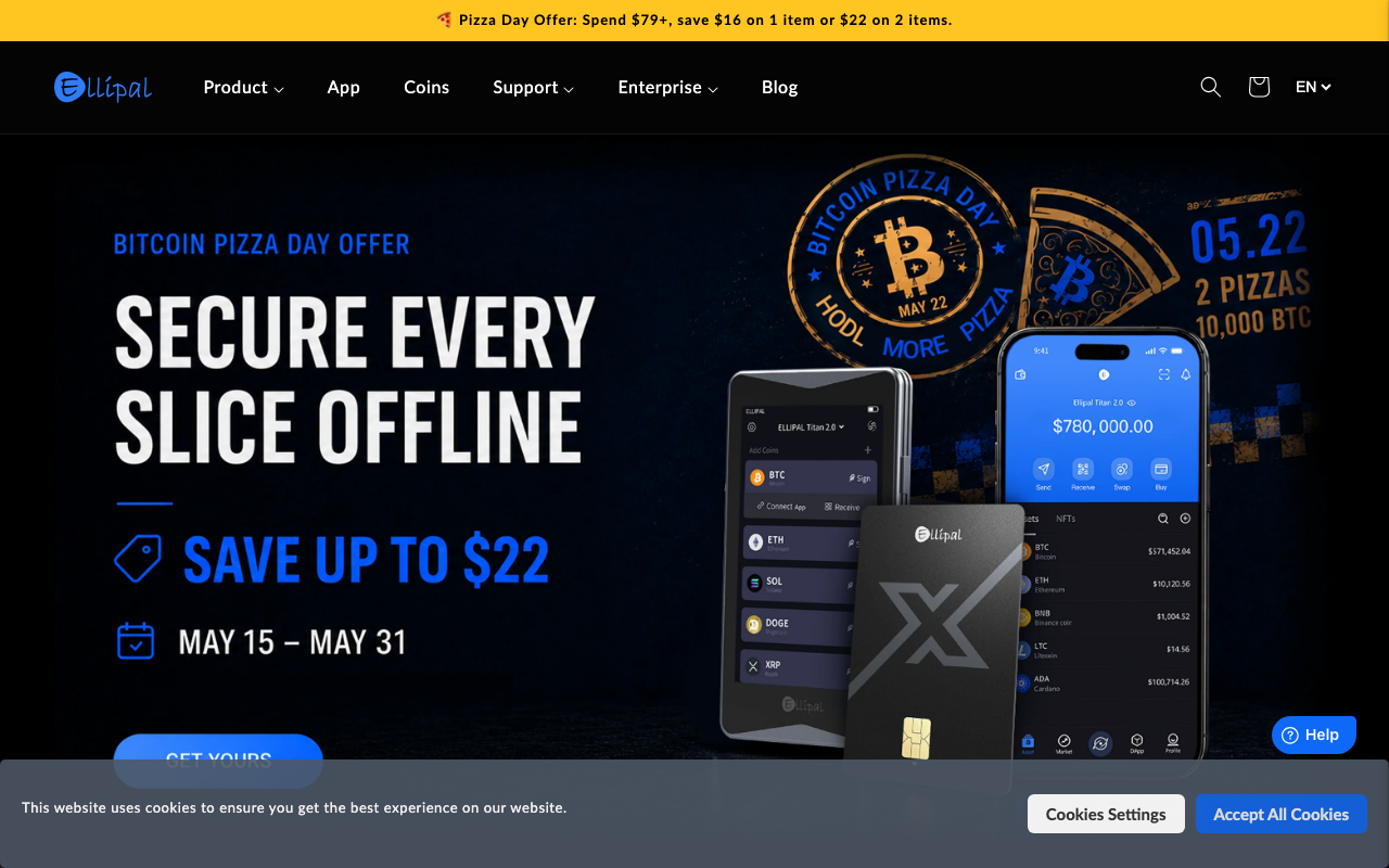 ELLIPAL homepage screenshot — Polymarket Wallet