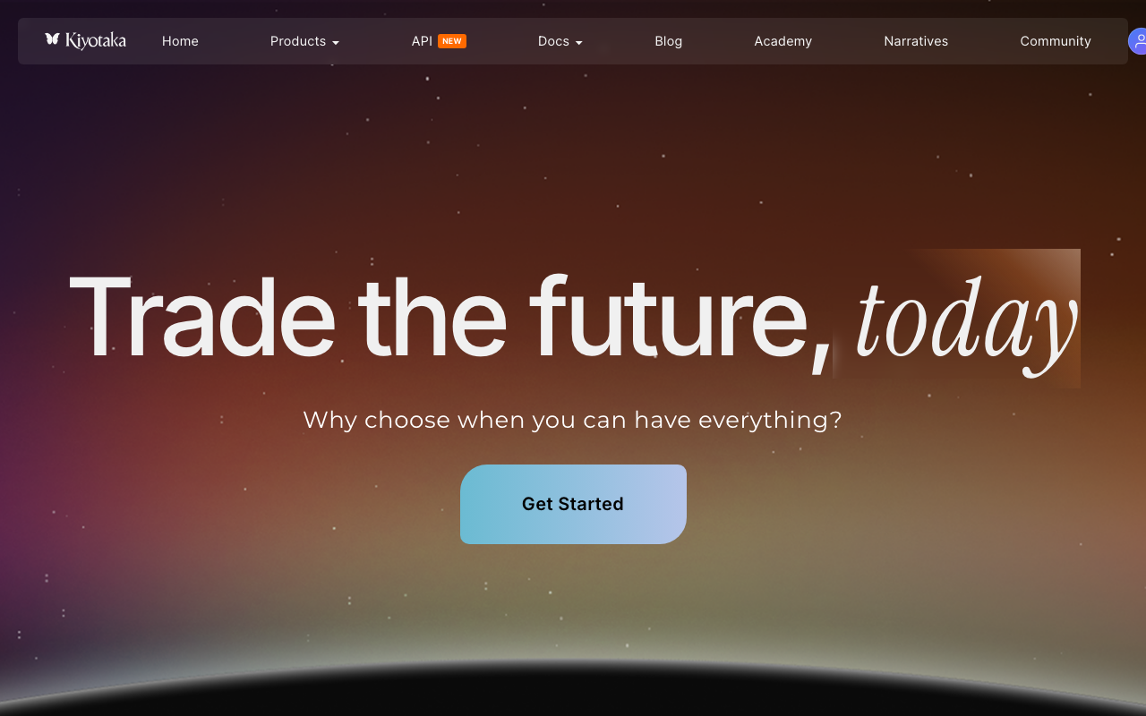 Kiyotaka homepage screenshot — Polymarket Analytics