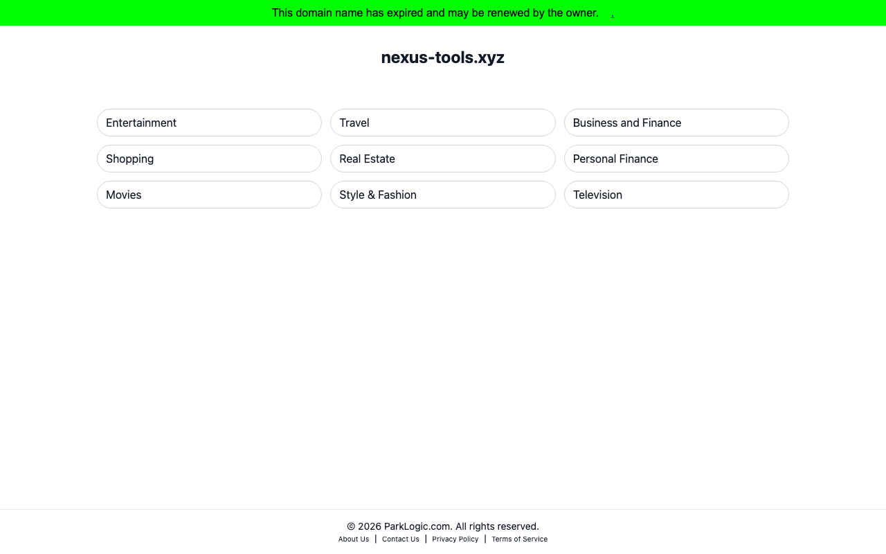 Nexus Tools homepage screenshot — Polymarket Analytics