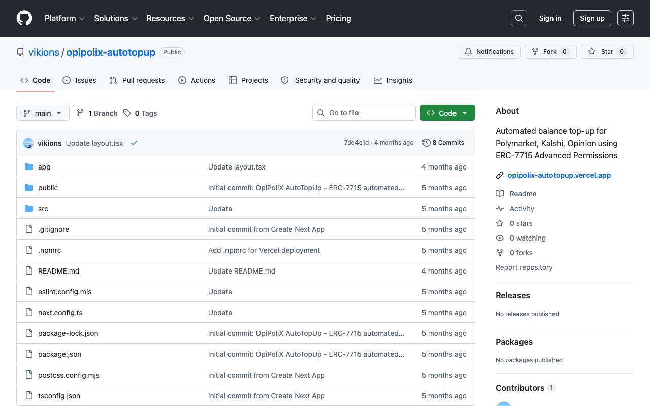 OpiPoliX homepage screenshot — Polymarket Analytics