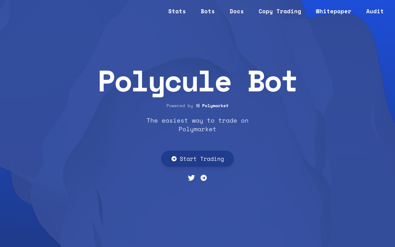 Polycule homepage screenshot — Polymarket Trading Bot