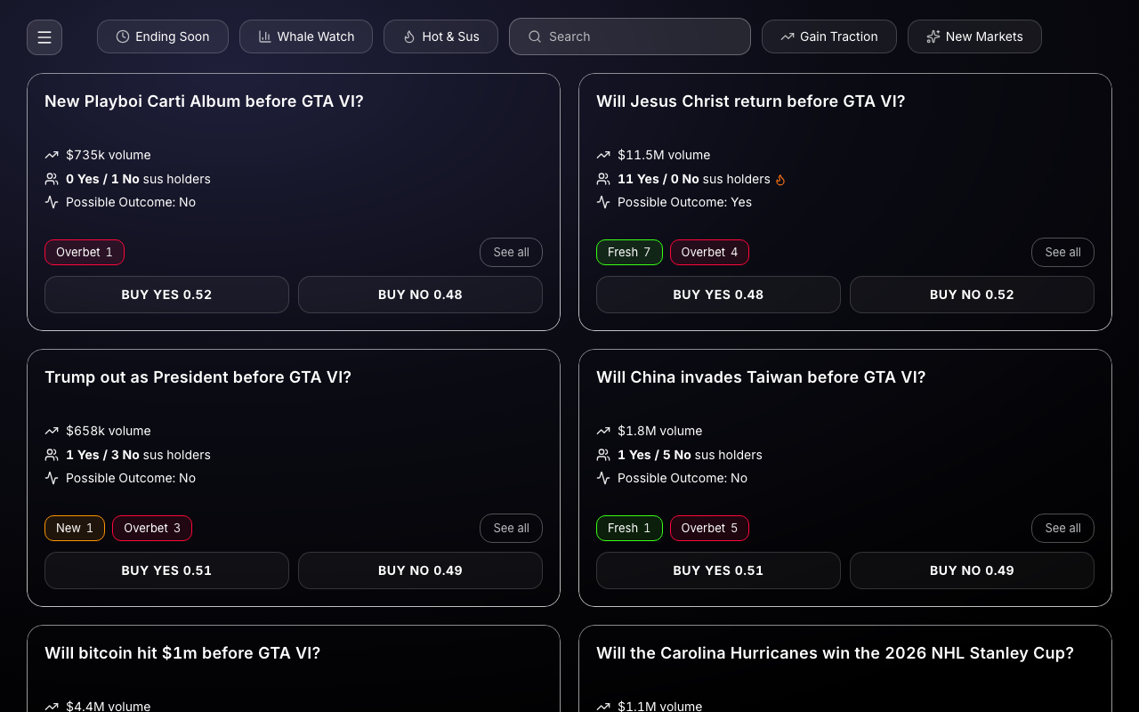 Polymarket Eye homepage screenshot — Polymarket Other