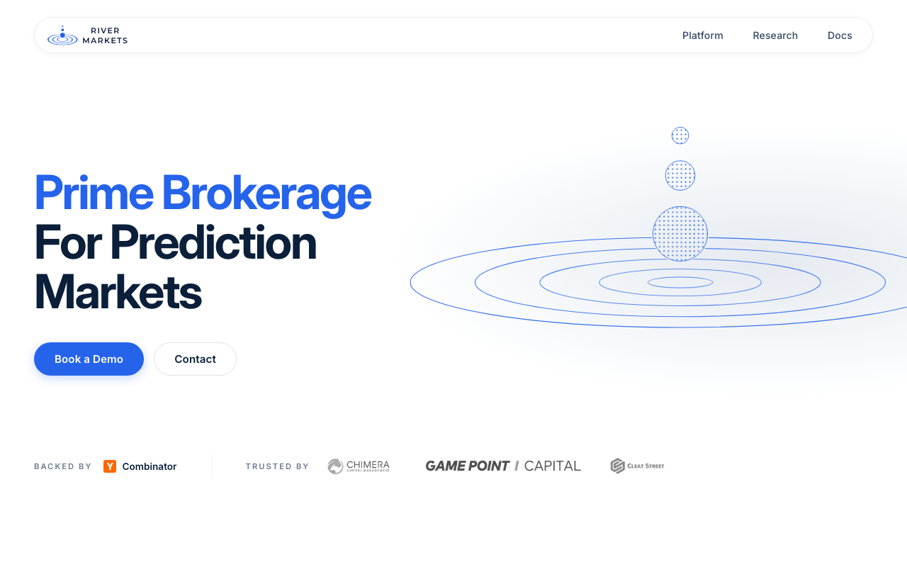 River Markets homepage screenshot — Polymarket Aggregator