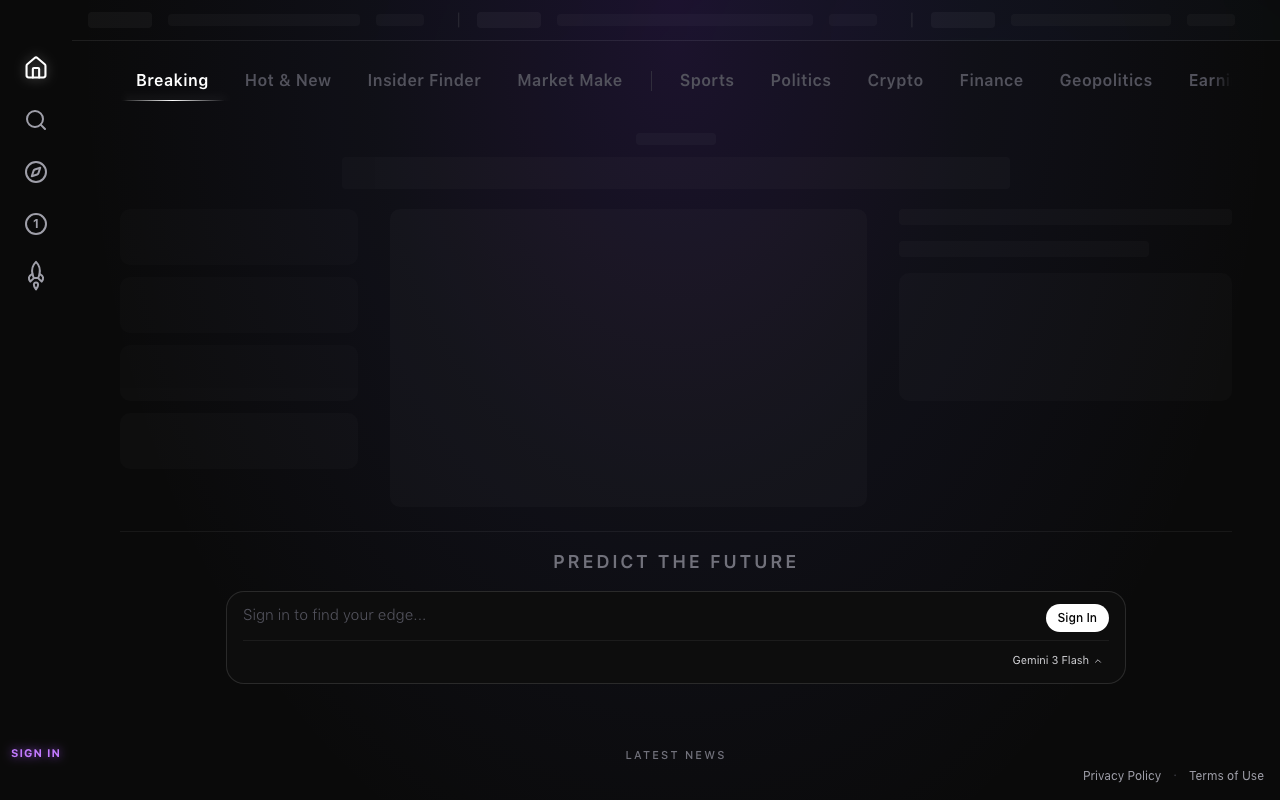 Rizq.trade homepage screenshot — Polymarket AI Agent