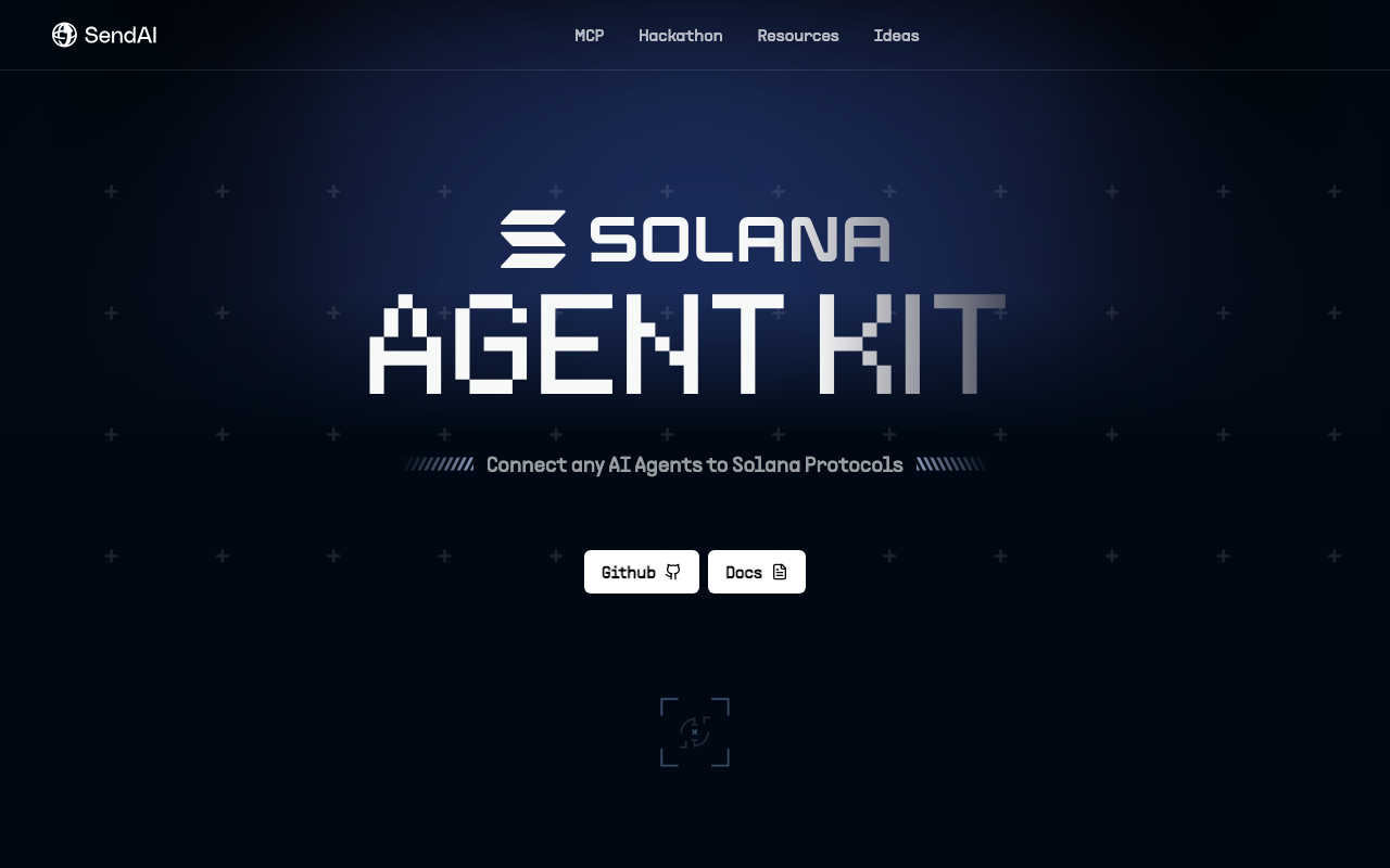 SendAI homepage screenshot — Polymarket AI Agent