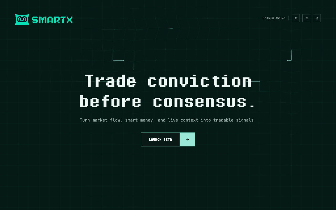 SmartX homepage screenshot — Polymarket Analytics