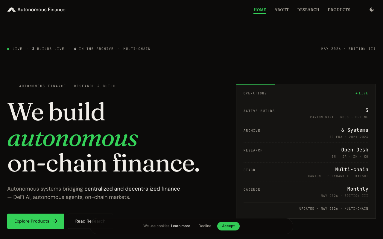 ZEIT Finance homepage screenshot — Polymarket Capital